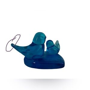 Blue Bird of Happiness Double Heart Signed Leo Ward Terra Studios 1997
